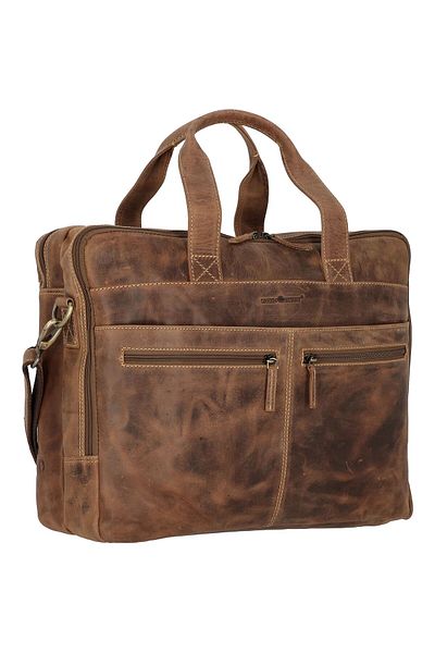 Greenburry Vintage Aktentasche Leder 42 cm Laptopfach