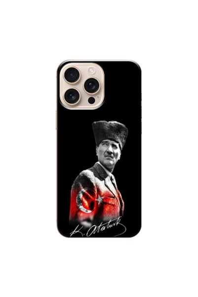 Zebana Apple iPhone 16 Pro Max Compatible Case Mustafa Kemal Atatürk Design V...