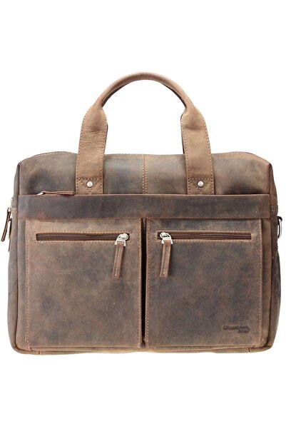 Greenland Nature Leder Stone Akten Tasche - 39 cm