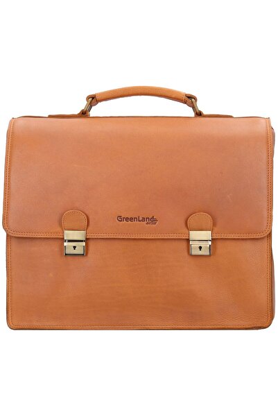 Greenland Nature Nature Aktentasche RFID Leder 40 cm Gesicht Computer