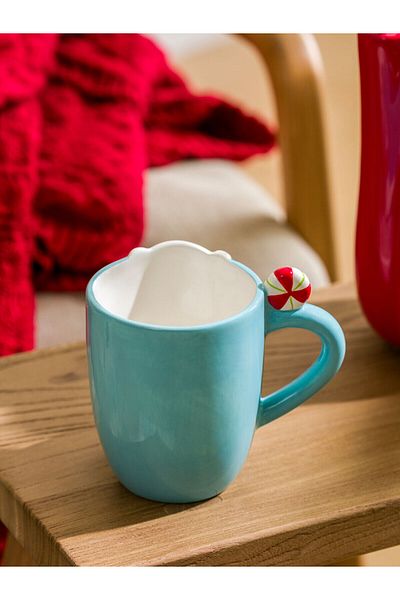 LC Waikiki Lcw Home Water Blue Ceramic Mug with Teddy Bear Figure 492 ml