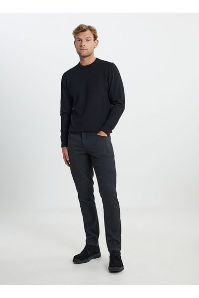 ALTINYILDIZ CLASSICS Altınyıldız Classics Crew Deck Standard Black Pulover pentru bărbați ACE492510287/TRICO COTTON CREWNECK