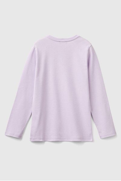 Benetton Kız Çocuk Uzun Kollu T-Shirt - Lila