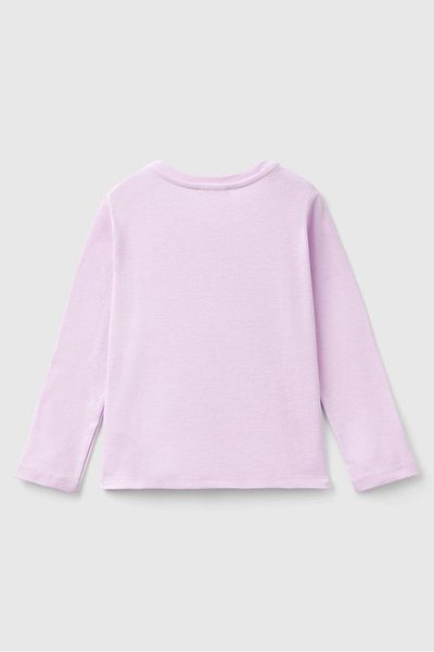 Benetton Λιλά μακρυμάνικο μπλουζάκι για κορίτσια