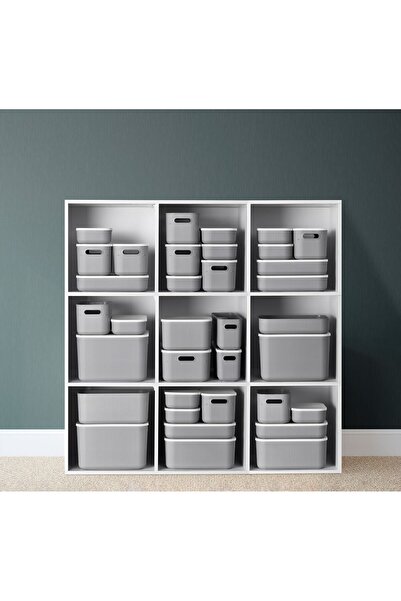 Bayev Σετ αποθήκευσης 5 τεμαχίων γκρι - Οργανωτής ντουλαπιού με καπάκι, καλάθι, κάλτσες, οργάνωση ρούχων