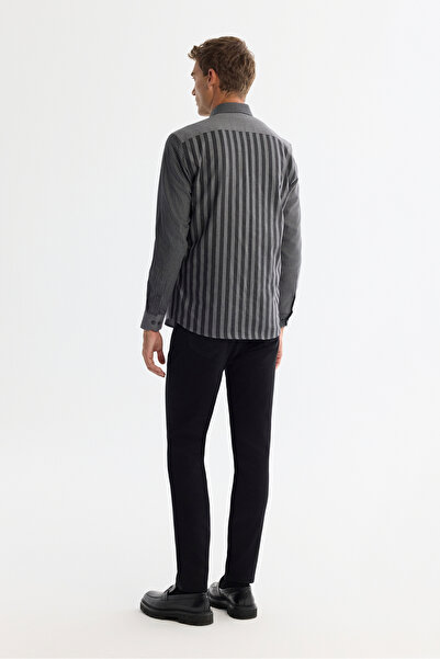 Avva Erkek Siyah Düğmeli Yaka %100 Pamuk Regular Fit Gömlek A42Y2136