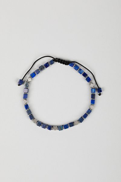 So CHIC... Men's Steel Bracelet with Lapis Stones Adjustable