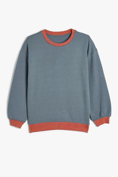 LUESS Суитшърт с кръгло деколте за момче - индиго (2-3 години 7-8 години)