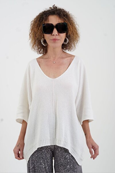 Zelish My Sister Πλεκτό εκρού Pina με λαιμόκοψη