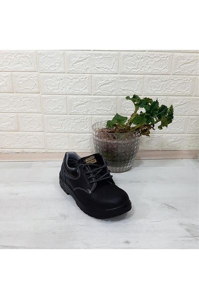 Newkamp Pantofi de siguranță de lucru din piele naturală cu șireturi Pls negri