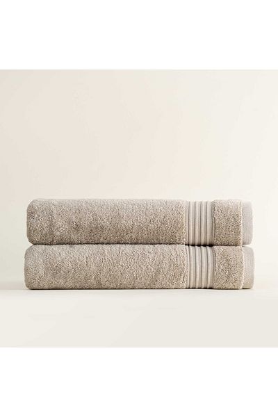 Ecocotton Σετ πετσετών μπάνιου Venus Beige - 100% οργανικό βαμβάκι, γραμμή περιγράμματος, 80x150 cm