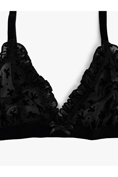 Koton Διαφανές σουτιέν με τριγωνικό σχέδιο χωρίς βολάν