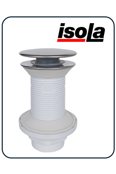 İsola Lavabo gider süzgeci paslanmaz çelik pop-up basmalı bas-aç klik klack b...