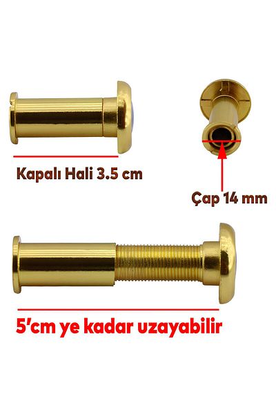 Badem10 Binoclu pentru ușă Ușă din oțel fără capac Aur 35-50 mm Diametru reglabil 14 mm