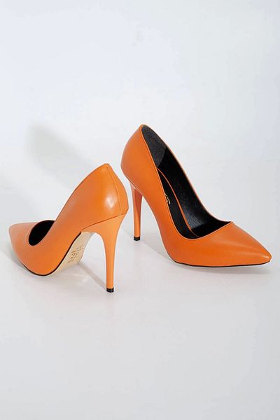 GULT Women's Thin High Heels Stiletto and Bag Set Orange
