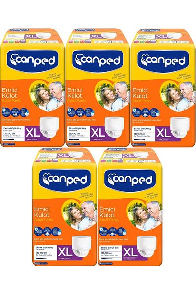 Canped Patient Diaper Absorbent Panties - XL Large Quantity 35 (5Pk*7)