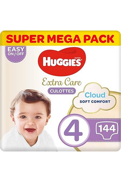 Huggies , Extra Care Culottes, Size 4,  9-14 kg, Super Mega Pack, 144 Diaper Pants
