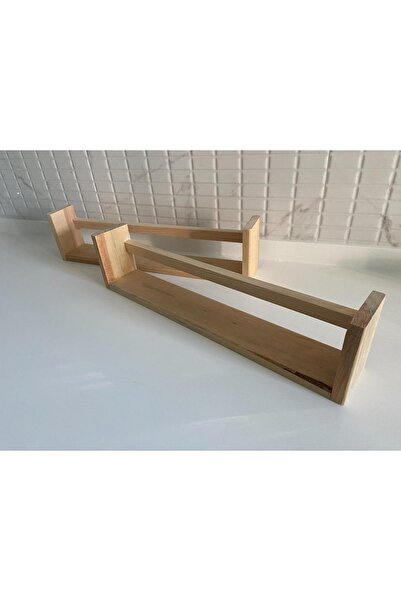 ÇağlaDesign Ahşap 2'li Ters Düz Çalışma Odası-banyo-mutfak Rafı-duvar Asma Aparatları Içerisinde