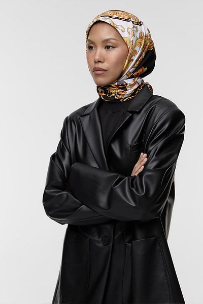 Qef Silk Patterned Twill Scarf - Ema