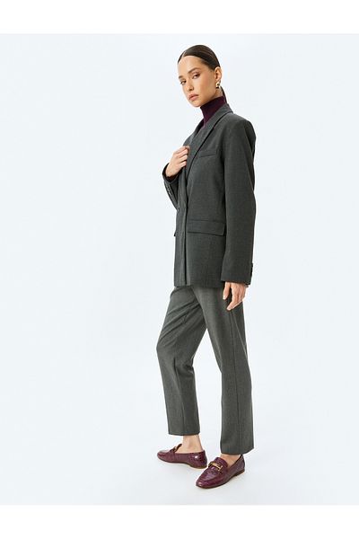 Koton Slim Fit Carrot Cut High Waist Fabric Pants