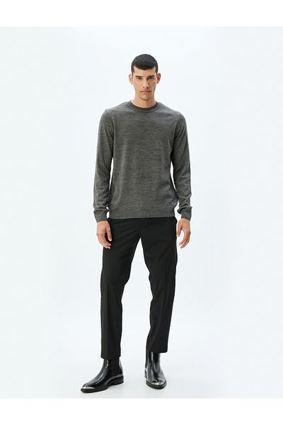 Koton Crew Neck Long Sleeve Basic Knitwear Sweater