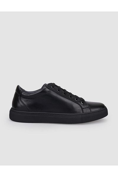 Cabani 100% Genuine Leather Black Lace-Up Men's Shoes