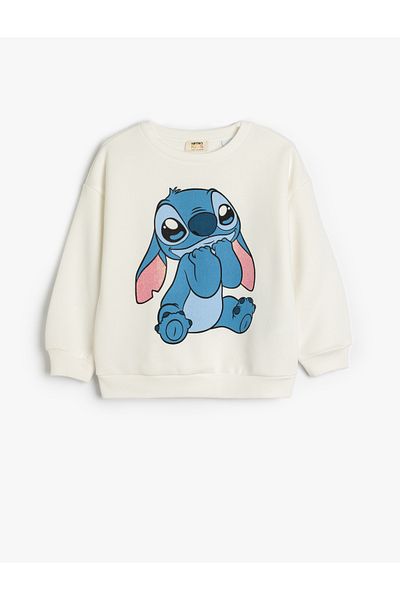 Koton Stitch Licensed Long Sleeve Raster Sweatshirt - Crew Neck