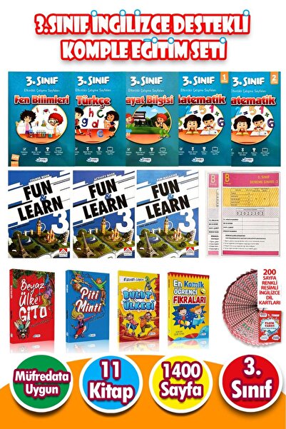 Harika Çocuk Yayınları 3.Sınıf İngilizce Destekle Komple Eğitim Seti - 1400 S...