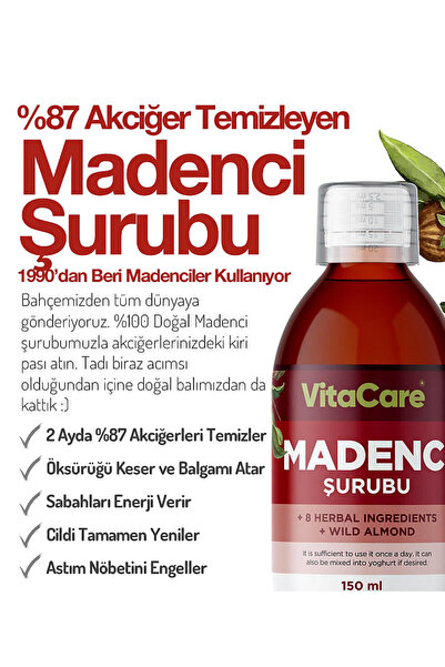 VitaCare Madenci Şurubu – 150 Ml Bitkisel Enerji ve Bağışıklık Desteği