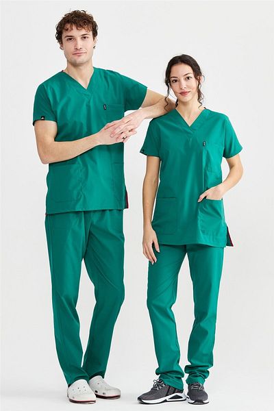 Çatı Medikal Ultralycra Basic - Lycra Doctor Nurse Scrubs Σετ φανέλας, UNISEX Cerra