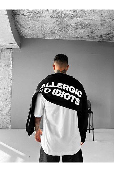 ablukaonline Men's Black Sweatshirt - Long Sleeve, Round Neck, Oversize Printed