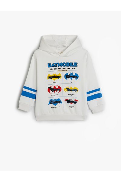Koton Licensed Long Sleeve Hooded Batman Printed Raster Sweatshirt