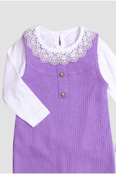 Chicsy Baby Stretchy Cotton Waffle Print Baby Romper - Set of 2, Lace Detail and Underwear