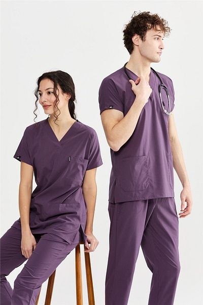 Çatı Medikal Ultralycra Basic - Costum de uniformă din Lycra Doctor Nurse Scrubs, Uniformă chirurgicală (UNISEX), Rose K