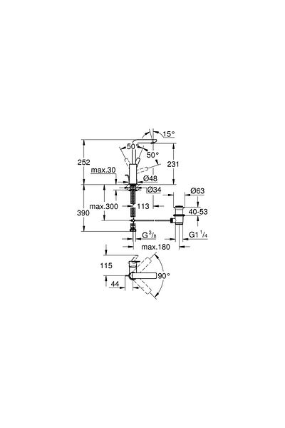 Grohe Lineare Single Control Sink Faucet 1/2′′ L-Size 23296001