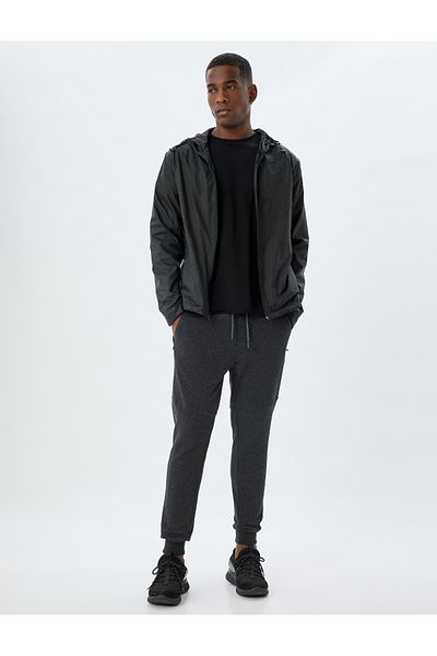 Koton Αθλητική φούτερ από βαμβακερό μείγμα - Jogger Waist, τσέπες με λεπτομέρεια ραφής με κορδόνια