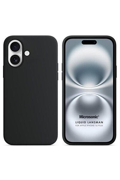 Microsonic Apple iPhone 16 Plus Kılıf Liquid Lansman Silikon Siyah