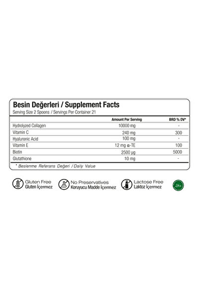 WiseLab Hidrolize Tip 1 , Tip 3 Kolajen L-gluthathione, Hyaluronic Acid Ve Biotin 273gr