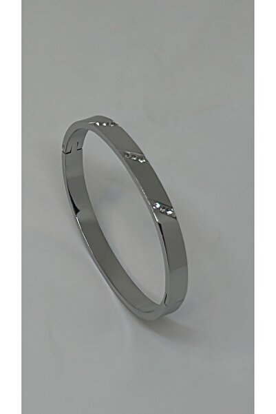 By Semra Bebe Boy ( Ince Bilekler Için ) Özel Tasarım Taşlı Çelik Kadın Kelep...