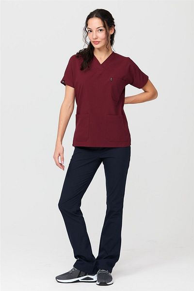 Çatı Medikal Ultralycra Harmony - Set de tricou pentru femei Lycra (Doctor Nurse), Burgundy/Laci