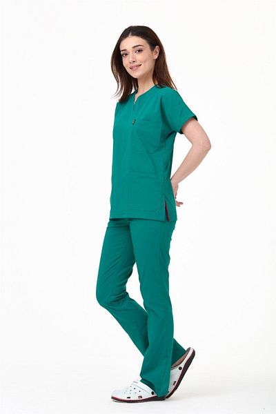 Çatı Medikal Ultralycra Spaniard - Costum de uniformă pentru medic și asistentă din Lycra (FEMEI), verde chirurgical
