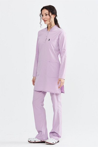 Çatı Medikal Ultralycra Modest - Lycra Doctor Nurse Hijab Jersey Set Scrubs Uniforme Costum chirurgical, Liliac