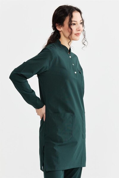 Çatı Medikal UltraLycra Modest - قميص علوي واحد من الليكرا للطبيب والممرضة، أ...