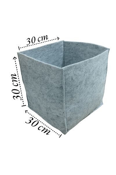 Balkan Room Gray Felt Box Multi-Purpose Organizer In-Cabinet Organizer 30X30X30