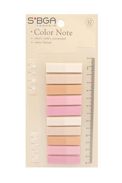 sibga tasarım Transparent Colored Post-It Note Paper - 200 Sheets Bookmark Sticker