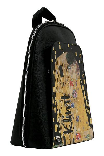Dogo Rucsac negru din piele vegană pentru femei - Gustav Klimt The Kiss Muse Design
