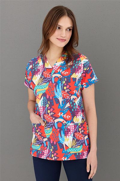 Çatı Medikal Carnival Basic - Tricou unic pentru asistentă și medic veterinar cu modele exotice (UNISEX)