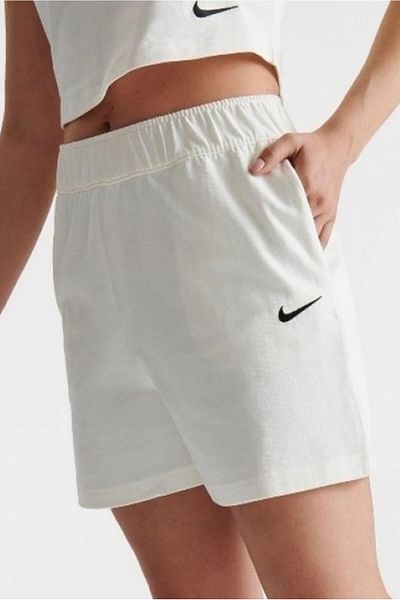 Nike Îmbrăcăminte sport Essential Loose Fit Jersey Shorts Loose Cut Heavy Modal Pantaloni scurți pentru femei Crem alb