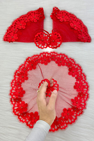 ZEYMERADE منديل العروس الأحمر للعريس بتفاصيل حجرية لامعة لحفلات الزفاف ووصيفة...