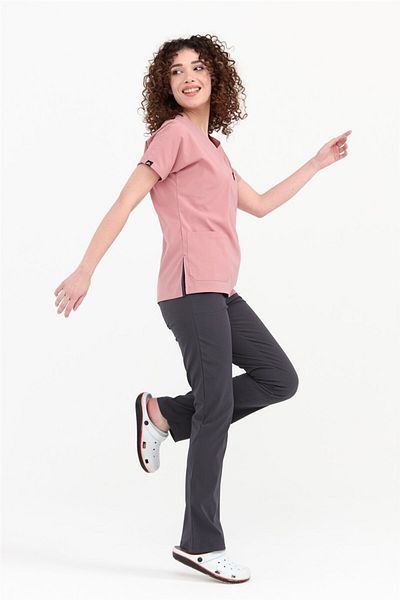 Çatı Medikal Ultralycra Harmony/spaniard - Costum de uniformă Doctor Nurse din Lycra (FEMEI), Bronz Roz/antracit